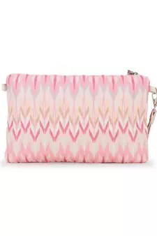 Ghoomar Pastel Pink & Multi Polycotton Ikat Digital Printed Sling Bag