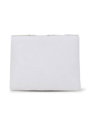 Anekaant Boho White & Gold Cotton Canvas Abstract Embellished Sling Bag 3