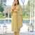 Yellow Heavy Designer Embroidery Work Georgette unstitched Long Length Kameez Pant cotton salwar suit