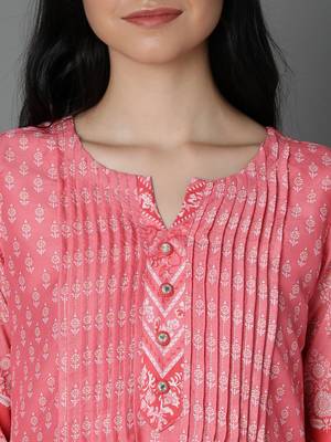 Peach embroidered art silk ethnic-kurtis 4