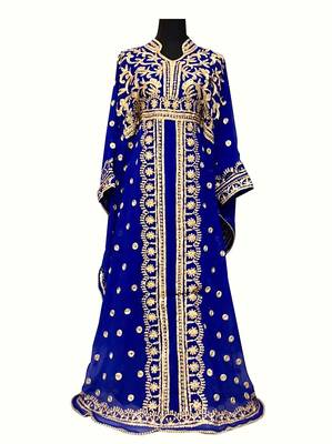 SALE New Moroccan Dubai Kaftans Farasha Abaya Dress Very Fancy Long Gown Aari Wedding Dress 3