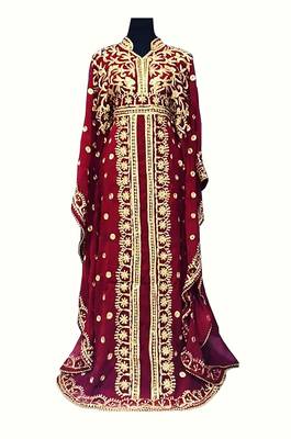 SALE New Moroccan Dubai Kaftans Farasha Abaya Dress Very Fancy Long Gown Aari Wedding Dress  1