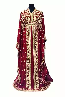 SALE New Moroccan Dubai Kaftans Farasha Abaya Dress Very Fancy Long Gown Aari Wedding Dress 