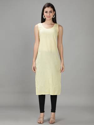 HAND EMBROIDERED LUCKNOWI CHIKANKARI YELLOW GEORGETTE KURTA WITH SLIP 6