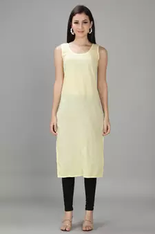 HAND EMBROIDERED LUCKNOWI CHIKANKARI YELLOW GEORGETTE KURTA WITH SLIP