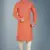Orange printed cotton silk kurta-pajama