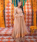 Biege Anarkali Sharara Set