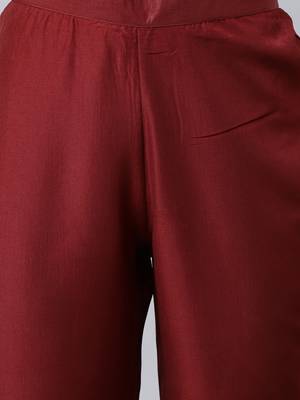 Maroon embroidered silk ethnic-kurtis 5