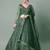 Sequin Lehenga Choli Net Green