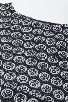 Black printed cotton ethnic-kurtis