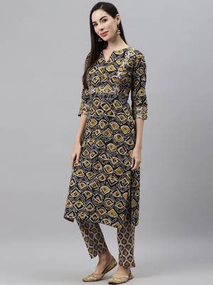Black printed cotton ethnic-kurtis 3