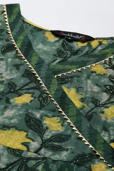 Green printed cotton ethnic-kurtis