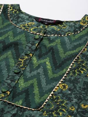 Green printed cotton ethnic-kurtis 4