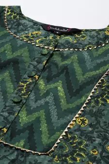 Green printed cotton ethnic-kurtis