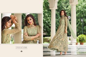 DESIGNER LONG PARTY WEAR SALWAR SUIT IN NET FABRIC SEMI STITCHED 3