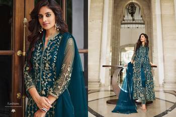 RAMA DESIGNER LONG PARTY WEAR SALWAR SUIT IN NET FABRIC SEMI STITCHED 3