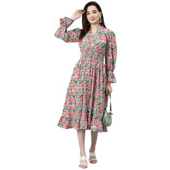 White printed cotton short-dresses 4
