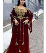 Sale !! Royal Dubai Beaded Kaftan Abaya Party Fancy African Clothing Crystal Fancy Work New Collection Dress
