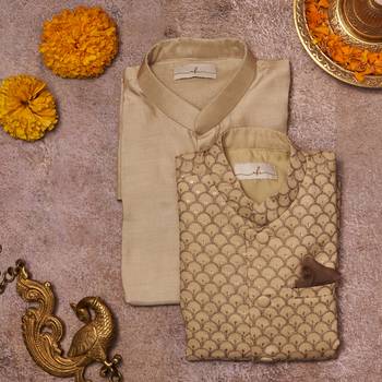 Thread Sequins Work Jacket With Kurta Pajama Set 3