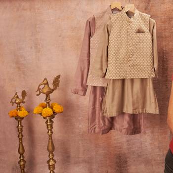 Thread Sequins Work Jacket With Kurta Pajama Set 4