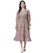 White printed cotton short-dresses