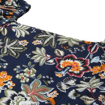 Blue printed viscose rayon short-dresses 2
