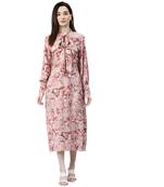 Peach printed cotton short-dresses