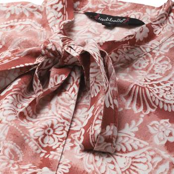 Peach printed cotton short-dresses 2