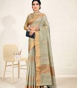 Sweet smile stylish saree with blouse set-MALIKA-PEACH-1