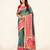 Sweet smile stylish saree with blouse set-TURQUOISE