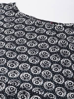 Black printed cotton cotton-kurtis 4