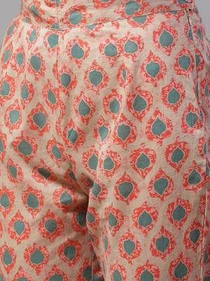 Peach printed cotton cotton-kurtis 5