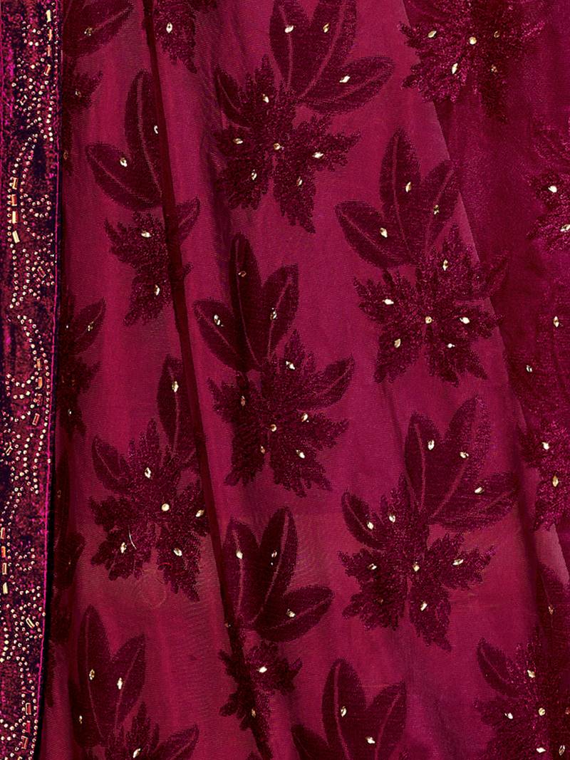 Sweet smile stylish saree with blouse set-ESHA-PURPLE-4