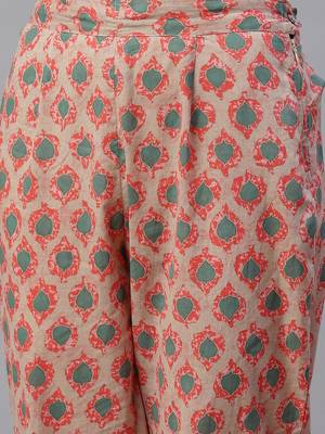 Peach printed cotton cotton-kurtis 5