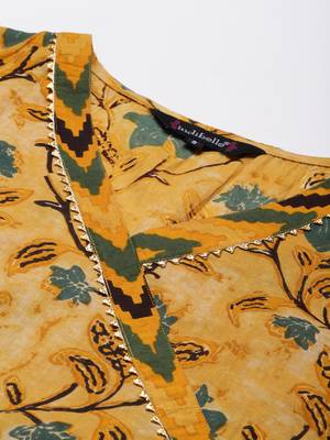 Mustard printed cotton cotton-kurtis 4