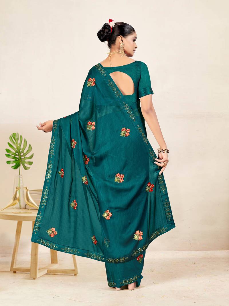 Sweet smile stylish saree with blouse set-MANGALAM-RAMA-4