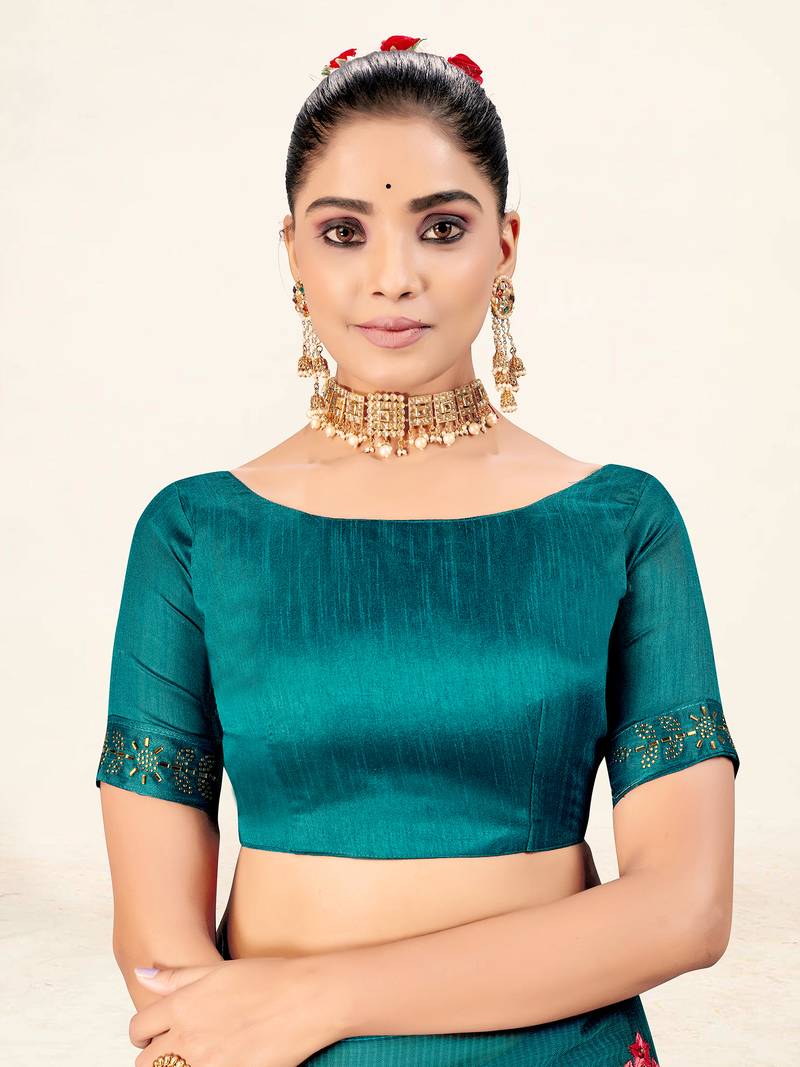 Sweet smile stylish saree with blouse set-MANGALAM-RAMA-4