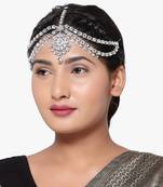 Silver Finish Diamond Studded Maangpatti