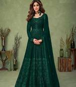 Green embroidery georget semi stitch anarkali gowns