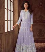 Purple Georgette Lucknowi Gown