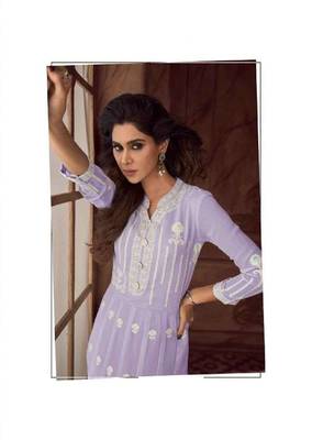 Purple Georgette Lucknowi Gown 2
