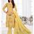 Mustard  Digital Printed, Thread,Jari Embroidery Work Cotton Satin unstitched Long Length Kameez Pant silk salwar suit
