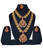 Gold crystal necklace-sets