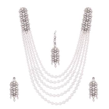 Silver crystal necklace-sets 2