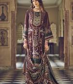 Maroon digital print velvet salwar
