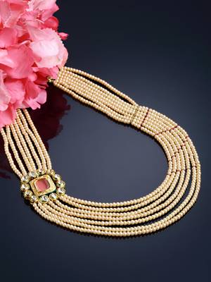 Red kundan, pearls, natural stones, faux ruby necklaces 2