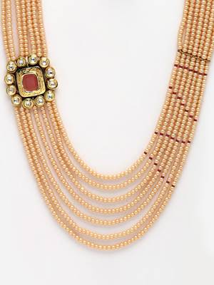 Red kundan, pearls, natural stones, faux ruby necklaces 4