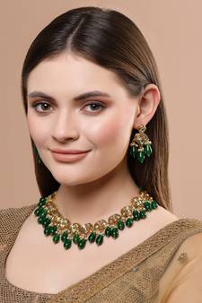Green pearl necklace-sets