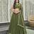 Olive Green Golden Sequinsed Georgette Wedding Lehenga Choli