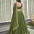 Olive Green Golden Sequinsed Georgette Wedding Lehenga Choli